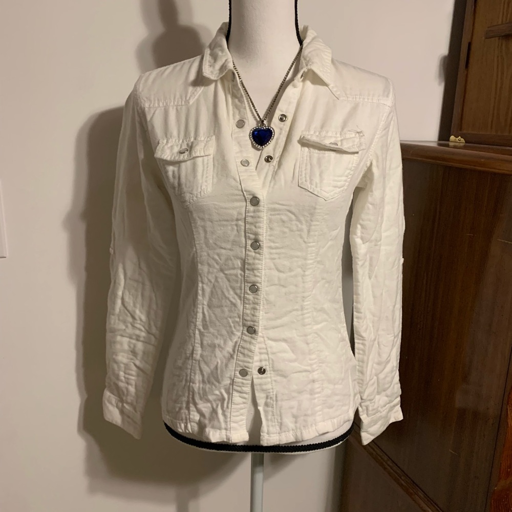 Vanilla Star White Snap Western Style Shirt